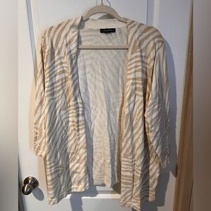 Designers Originals cardigan zebra print tan and white size tag was removed